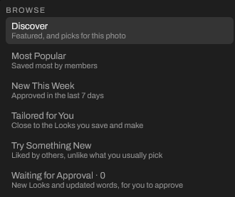 The Lab's browse list: Discover, Most Popular, New This Week, Tailored for You, Try Something New.